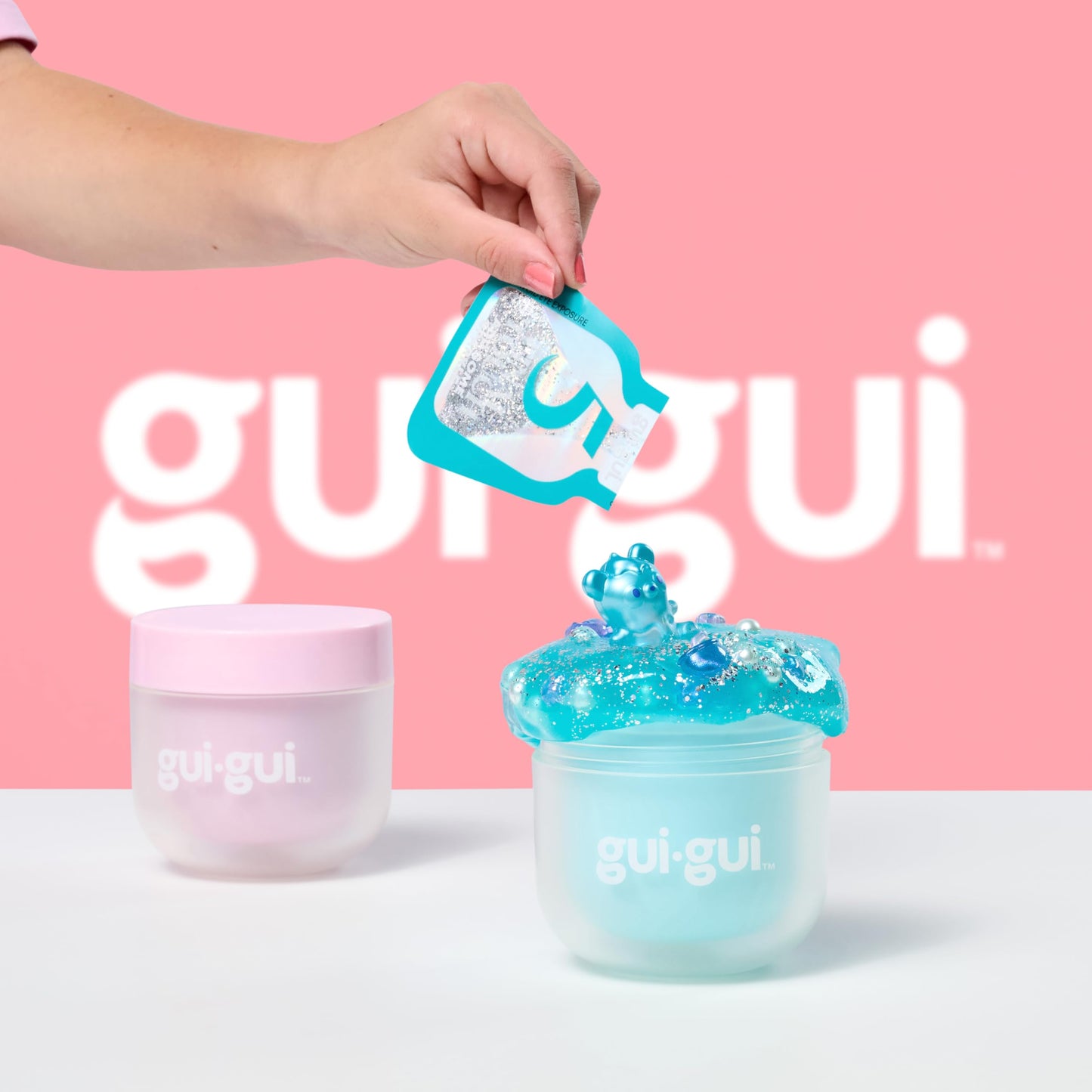 GUI GUI Shimmer Deluxe Duo Pack, with 2 Iridescent Slimes, Pearl Bead Booster and 2 Glow-up and Finishing-Touch Sachets, Level Up Your Slimes with a Major Glow-up 🍁 All In One Marketplace Canada