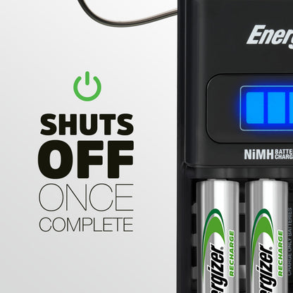 Energizer Universal Multi-Battery Charger for AA, AAA, C, D, and 9V NiMH Batteries