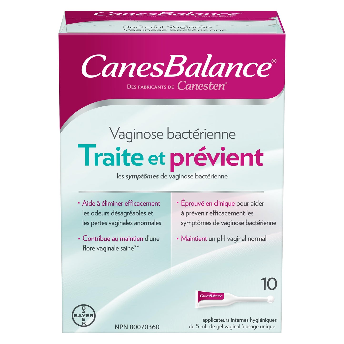 CanesBalance Bacterial Vaginosis Treatment and Prevention Gel - Treat And Prevent BV Symptoms, BV Treatment For Women, Relieves Vaginal Odor, Maintains Normal Vaginal pH, 10 Single-Use Applicators - Available at All In One Marketplace Canada