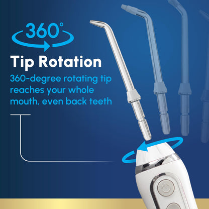 Waterpik Cordless Advanced 2.0 Water Flosser for Teeth, Gums, Braces, Dental Care with Travel Bag & 4 Tips, CDA Validated, Waterproof Rechargeable Handheld, White (1 Count) Gift for Men Women Mom Dad - Available at All In One Marketplace Canada
