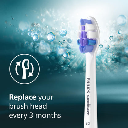 Philips Sonicare S2 Sensitive - Genuine Replacement Electric Toothbrush Heads, White, 3 Pack, HX6053/77 - Available at All In One Marketplace Canada