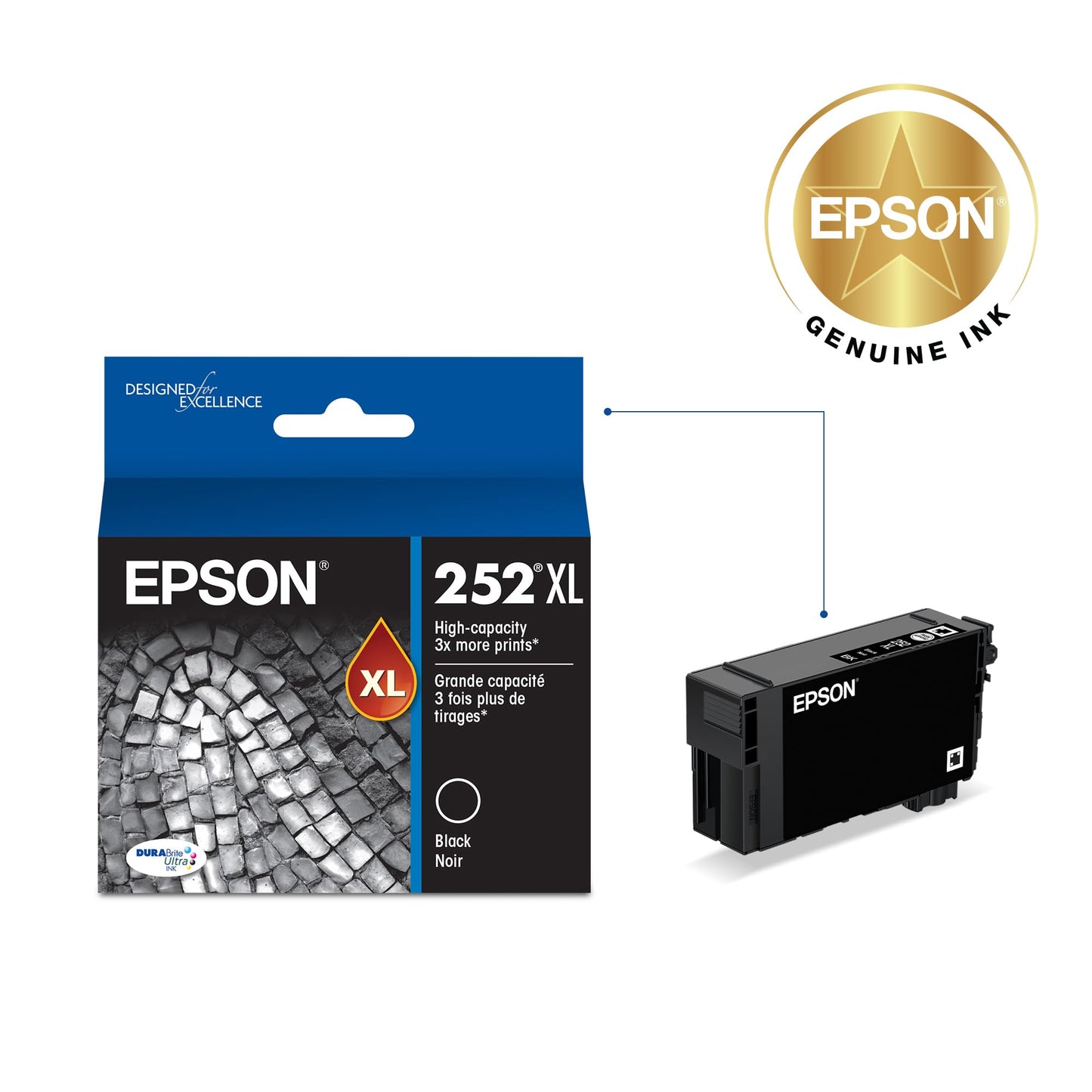 Epson 252XL Genuine High Capacity Black Ink Cartridge T252XL120 Epson