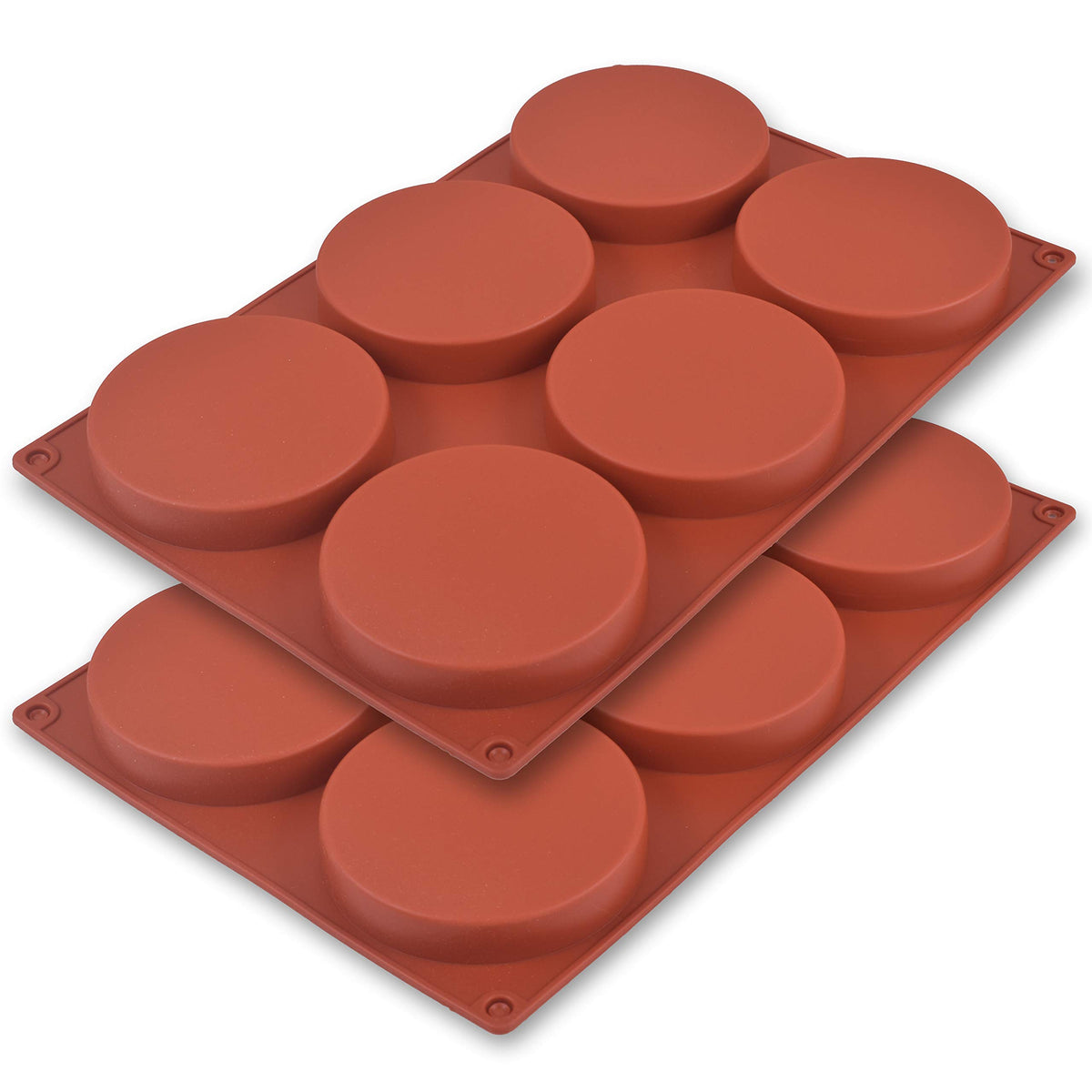 Newk Silicone Round Cake Mold, 2 Packs 6 Cavity Silicone Disc Like Mold for Cake, Resin Coasters, Handmade Soap 🍁 All In One Marketplace Canada