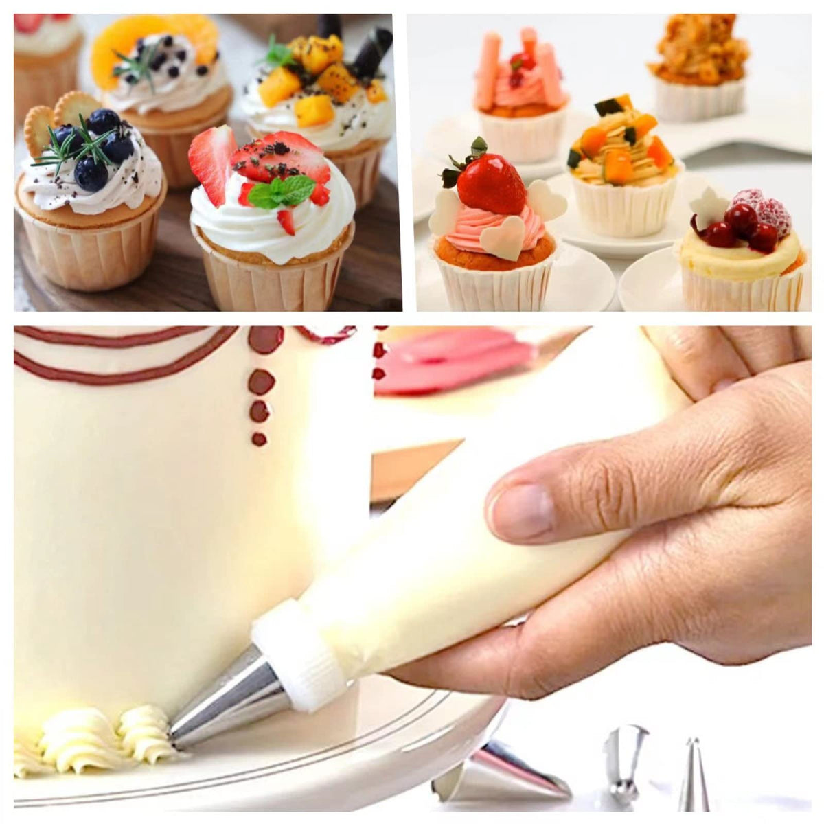AMBESTAR 24 Inch Extra Large Piping Bags, Thickened 100Pcs/Set Disposable Clear Plastic Icing Piping Bags, Food Grade for Dessert, Cupcake, Pastry, Candy Decorating, Cookies, Cake Decoration 🍁 All In One Marketplace Canada