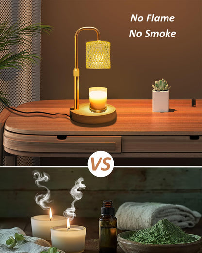 Candle Warmer Lamp with Timer Dimmer Adjustable Height, Christmas Gifts for Women Mom, Dimmable Wax Melter for Jar Candles, Home Decor Living Room Bedroom Decor 🍁 All In One Marketplace Canada