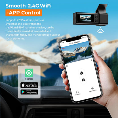 Dash Cam Front 1440P Dashcam with 32G SD Card, Dash Camera for Cars, Mini Dashcams with App,WiFi, Night Vision, G-Sensor, Loop Recording, 24H Parking Mode, Support 256GB Max
