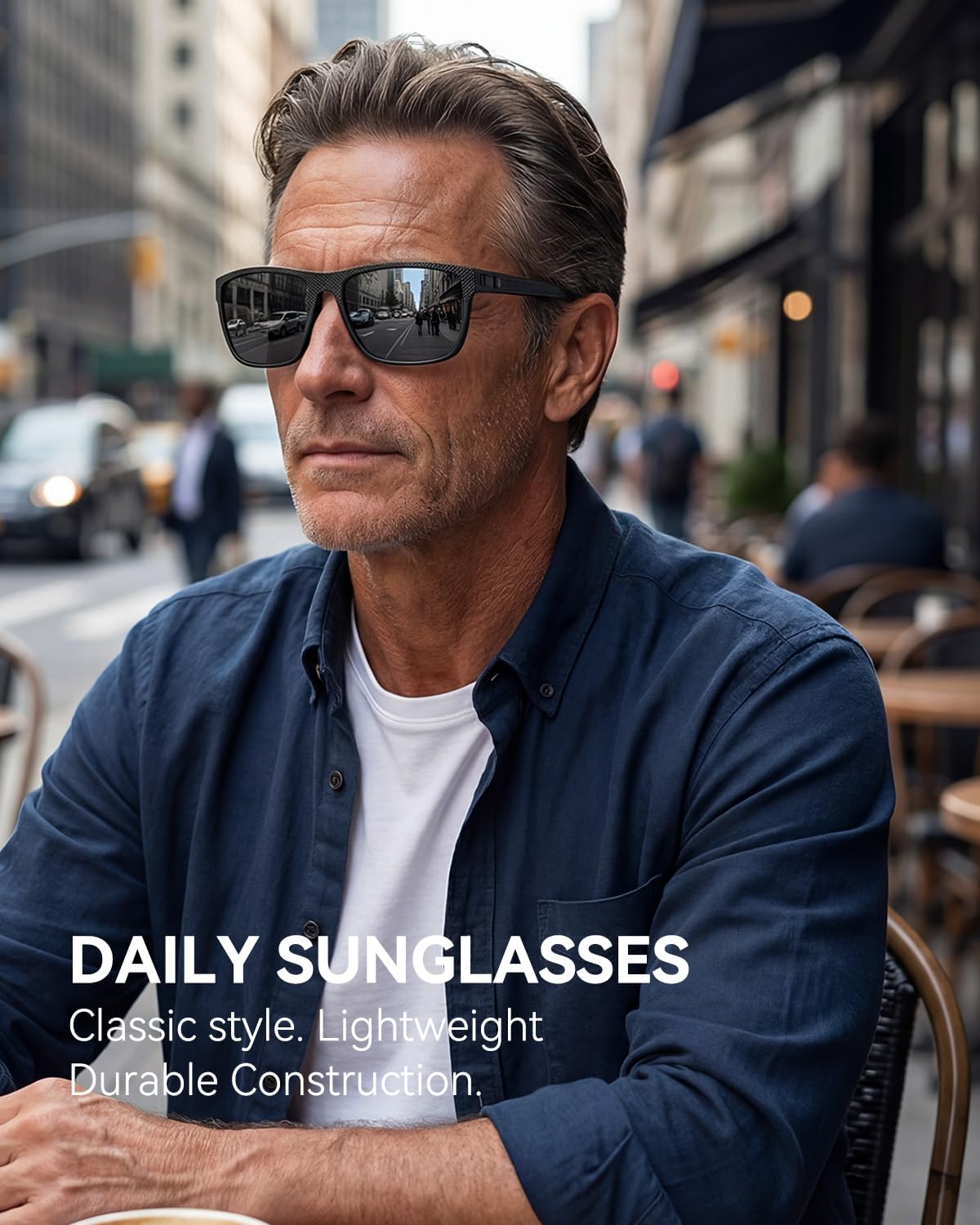 QALLY Polarized Sunglasses Men Lightweight Square Mens Sun Glasses for Driving Sports with UV400 Protection, Black/Dark Green/Tawny - Available at All In One Marketplace Canada