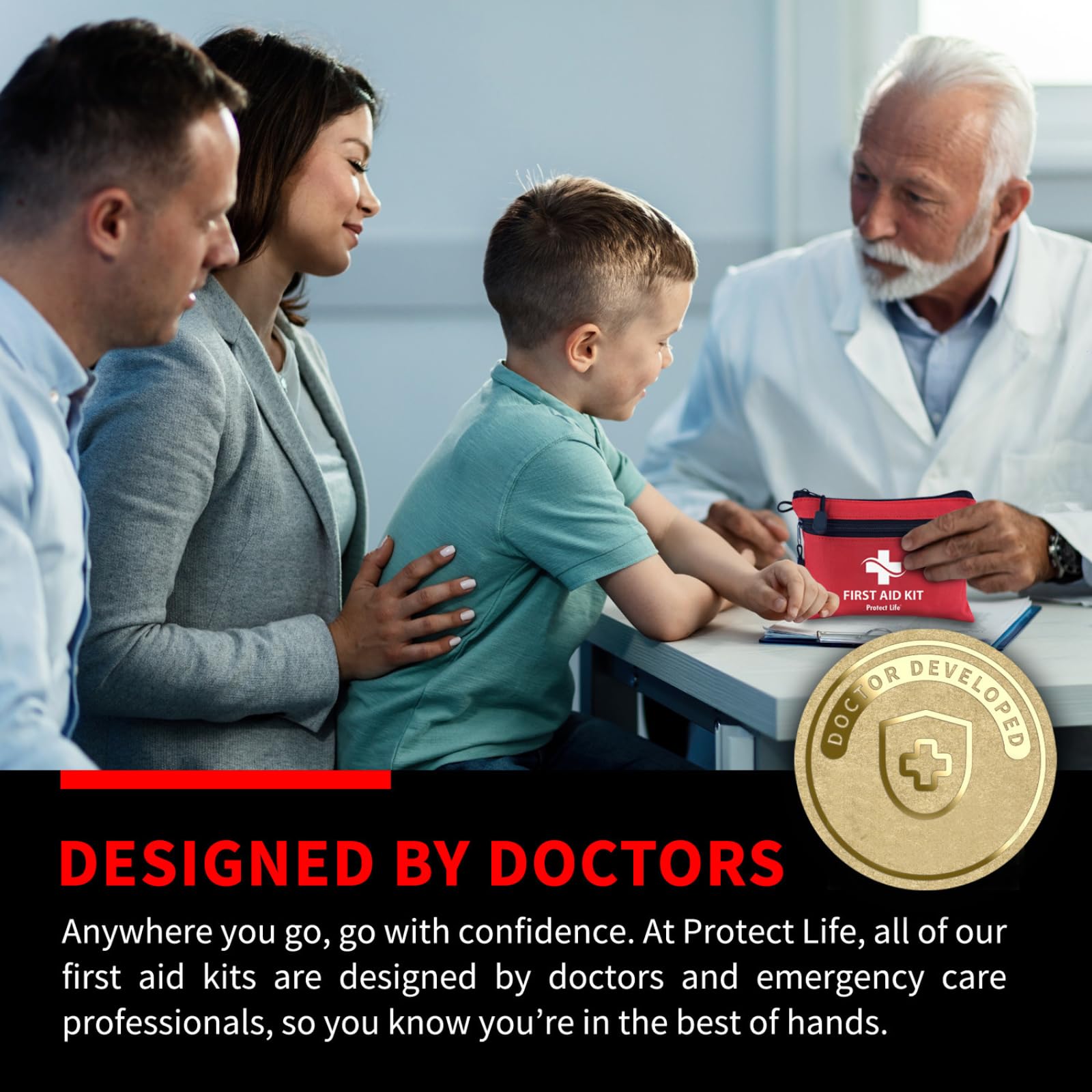 Protect Life 100-Piece First Aid Kit for Home, Business, Car, Camping & Hiking | HSA/FSA Eligible Emergency Survival Medical Kit - Available at All In One Marketplace Canada