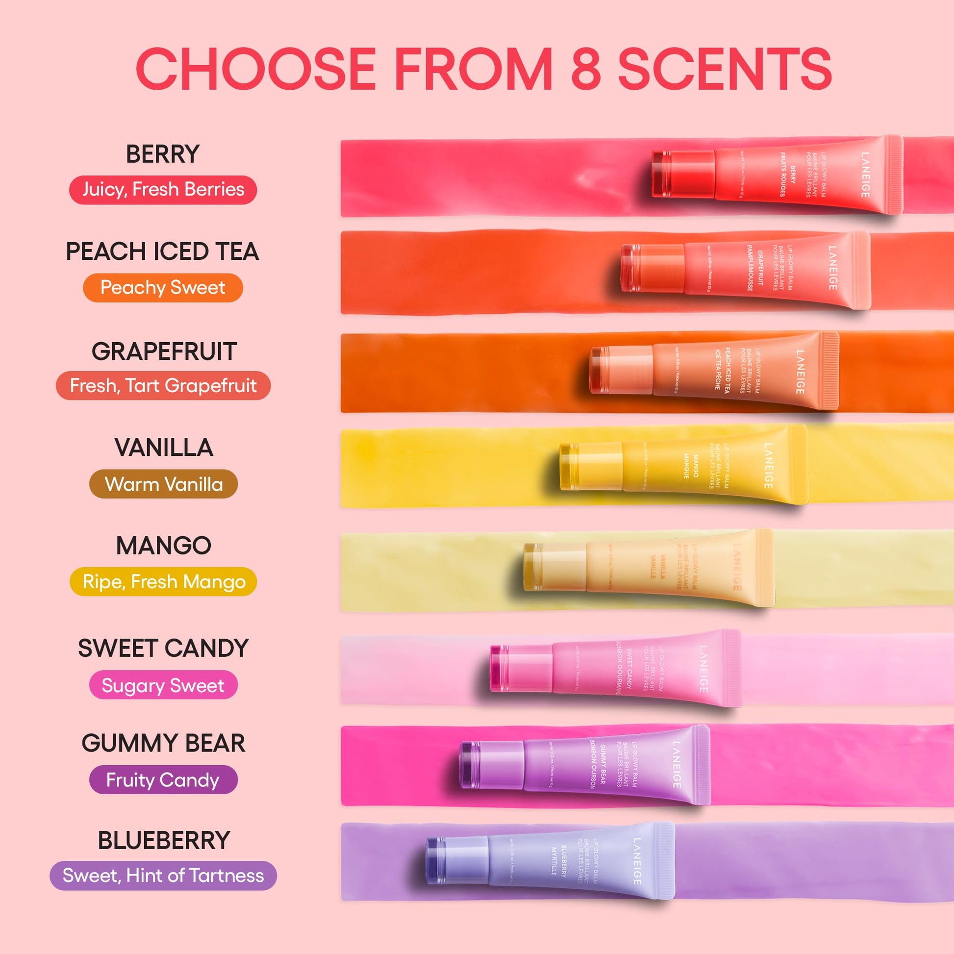LANEIGE Lip Glowy Balm: Sheer Tinted Lip Moisturizer with Shea Butter, for Hydrating Shine & Soft Lips, Taro Bubble Tea