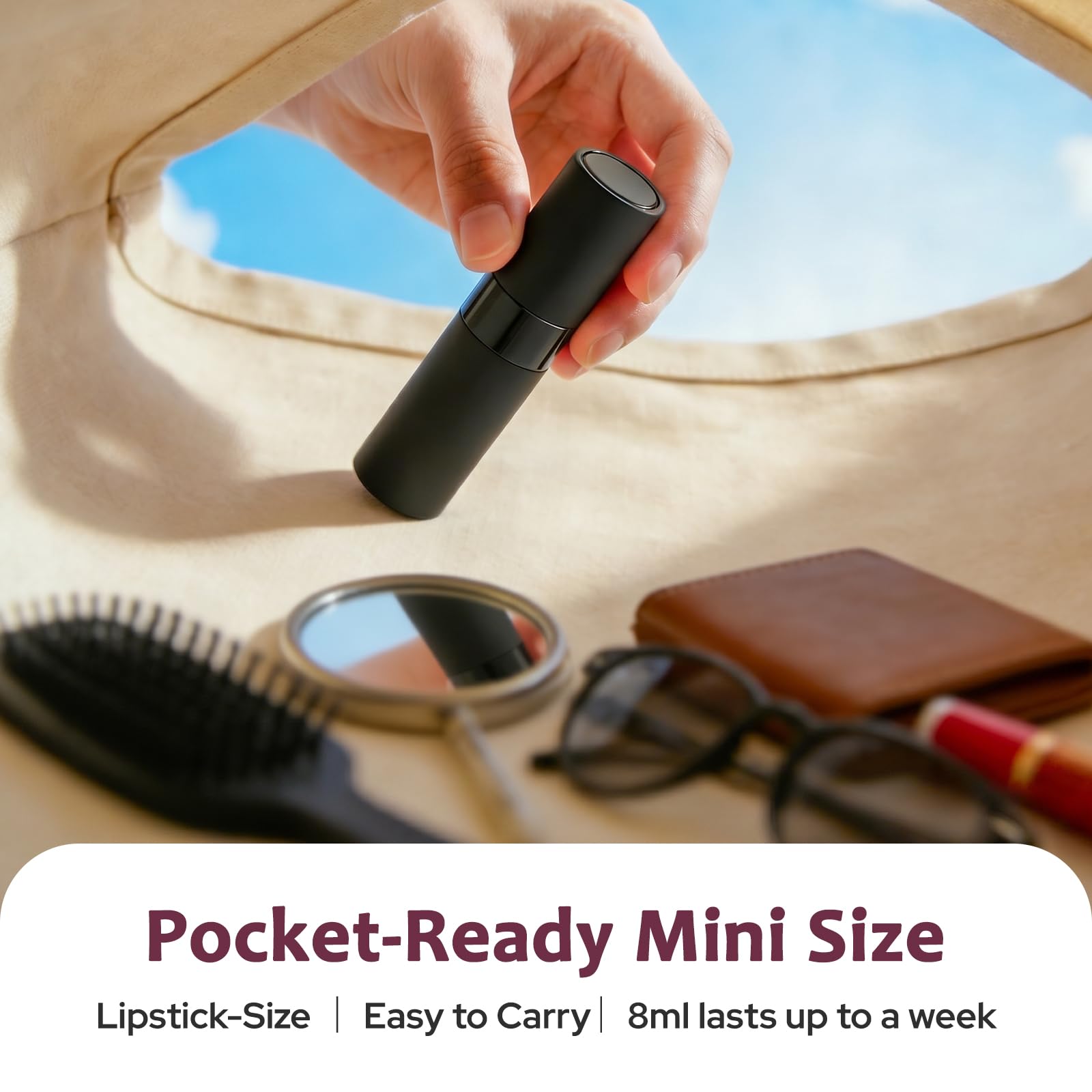 Lisapack Perfume Travel Spray Bottles - 8ml Mini Cologne Refillable Atomizer Decanter for Men - Small Size Travel Essentials Perfume Refill Decant Dispenser for Women Purse Pocket 3PCS Black - Available at All In One Marketplace Canada