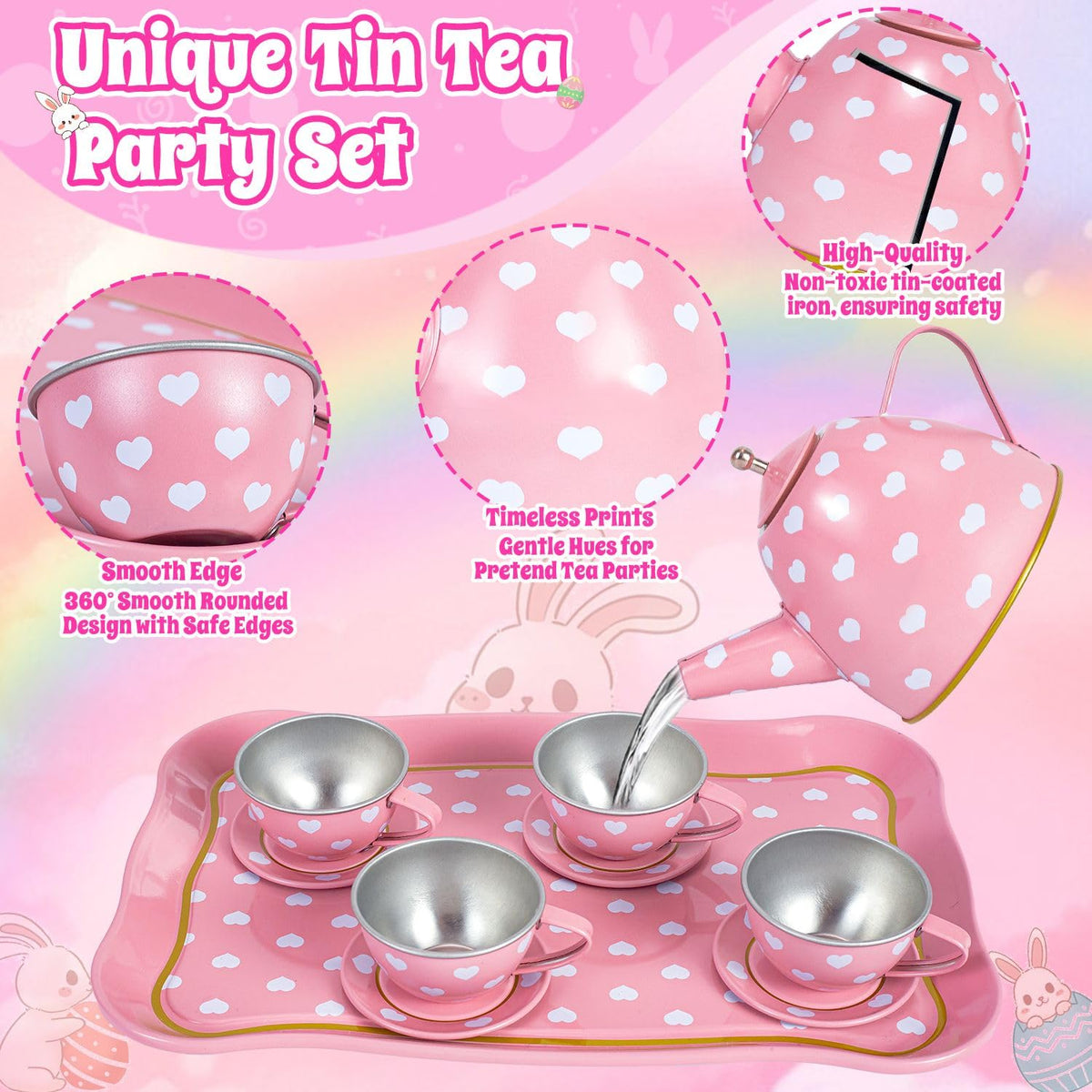 Hohosunlar Tea Party Set for Little Girls, Kids Tea Set for Toddler 3-5 6-8 🍁 All In One Marketplace Canada
