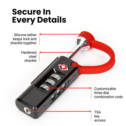 NANUK TSA Approved Locks 2-Pack – Durable, Secure Travel Case Lock with Cut-Resistant Steel Shackle & Rustproof (Black)