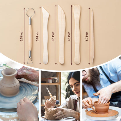 Amrules Clay Tools Kit, 27 PCS Pottery Tools, Practical Polymer Clay Sculpting Tools Kit, Air Dry Clay Tools Set for Adults, Pottery Craft, Dotting, Carving, Drawing, Molding, Modeling, Shaping - Available at All In One Marketplace Canada