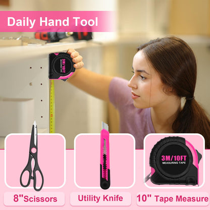 THINKWORK Pink Tool Set - 40 Piece General Household Hand Tool Kit with Storage Toolbox, Small Basic Tool Set Perfect for DIY, Home, Office, Garage and College Dormitory Use - Christmas Gift for Women 🍁 All In One Marketplace Canada