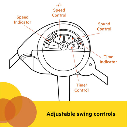 Bright Starts Portable Automatic 6-Speed Baby Swing, Compact Easy-Fold, Music, Toy Bar, 0-9 Months 6-20 lbs (Whimsical Wild) Bright Starts