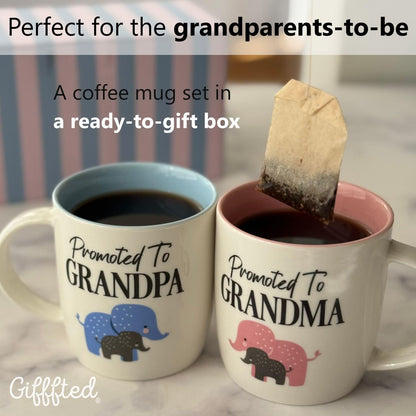 Triple Gifffted Promoted to Grandparents Coffee Mugs Gift Set,380ml Ceramic 🍁 All In One Marketplace Canada