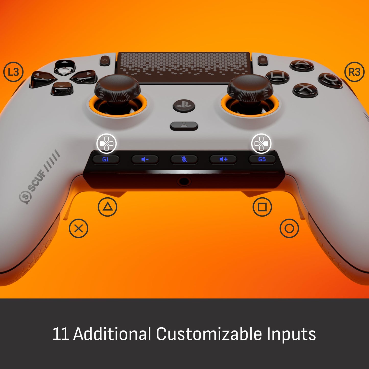 SCUF OMEGA PS5 Wireless Performance Controller – Officially Licensed, 11 Custom Inputs, Instant Triggers, Low Latency, TMR Durable Thumbsticks – Windows PC Compatible – Light Gray