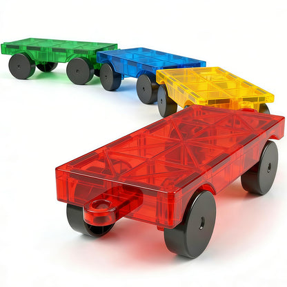 Feoxialy Magnetic Tiles Cars 4 PCS Magnet Tiles Set Construction Kids Toys 🍁 All In One Marketplace Canada