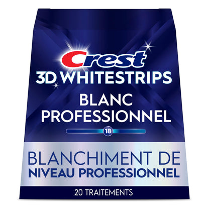Crest 3D Whitestrips Professional White At-home Teeth Whitening Kit, 20 Treatments, 18 Levels Whiter - Available at All In One Marketplace Canada