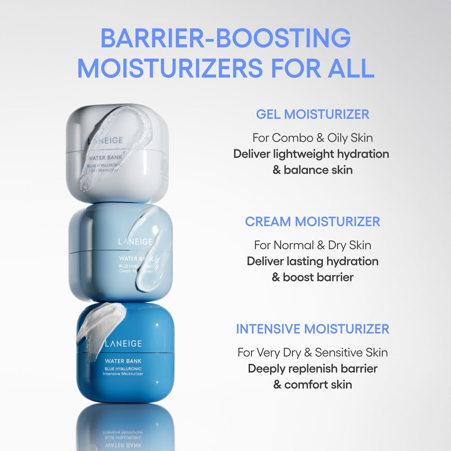 LANEIGE Water Bank Blue Hyaluronic Cream Moisturizer Refill: Hydrating Korean Face Cream with Squalane & Ceramide for Skin Barrier Support, Dermatologist-Tested LANEIGE