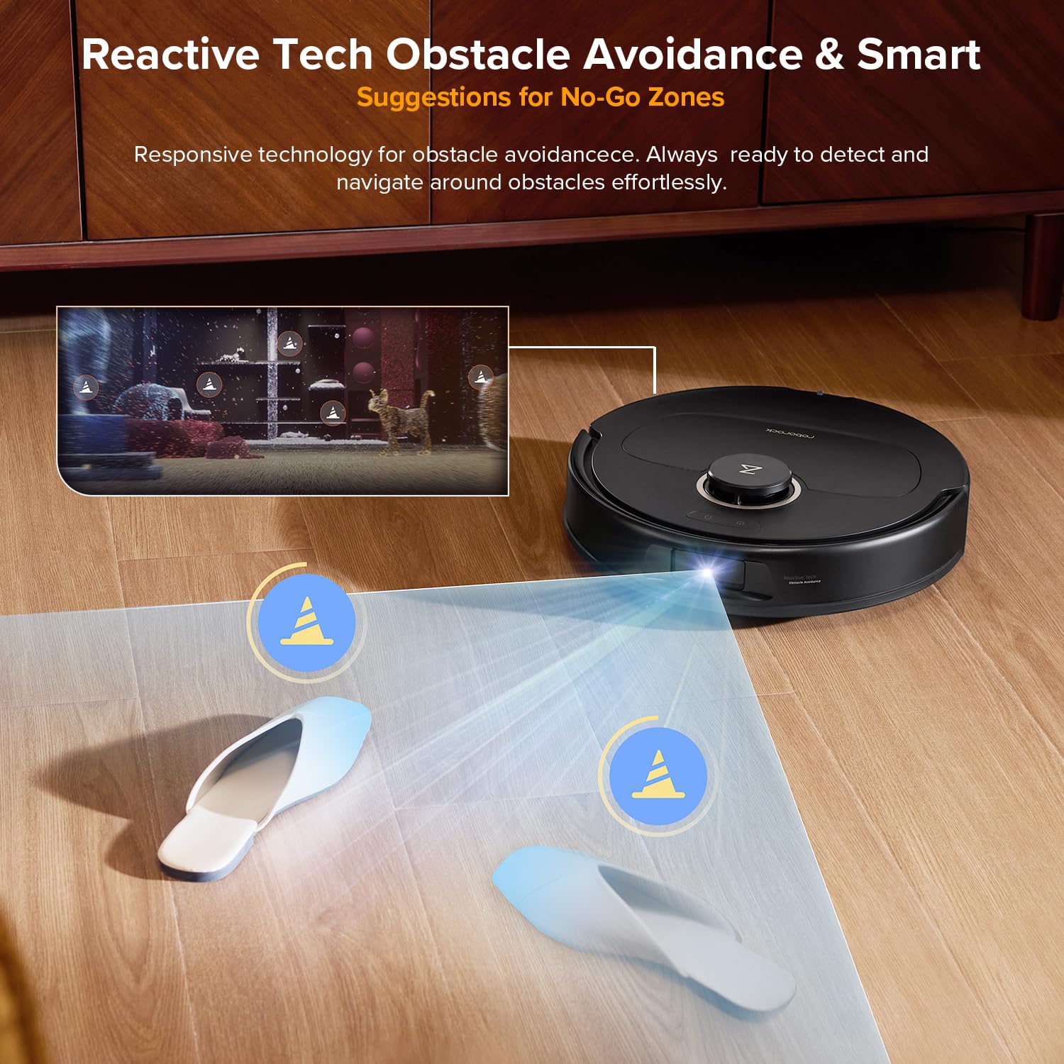 roborock Qrevo S5V Robot Vacuum and Mop, FlexiArm Edge Mopping, 12,000Pa Suction, Smart Obstacle Avoidance, Dual Anti-Tangle Brushes, 10mm Mop Lifting, Auto Mop Washing&Drying, Self-Emptying&Refilling