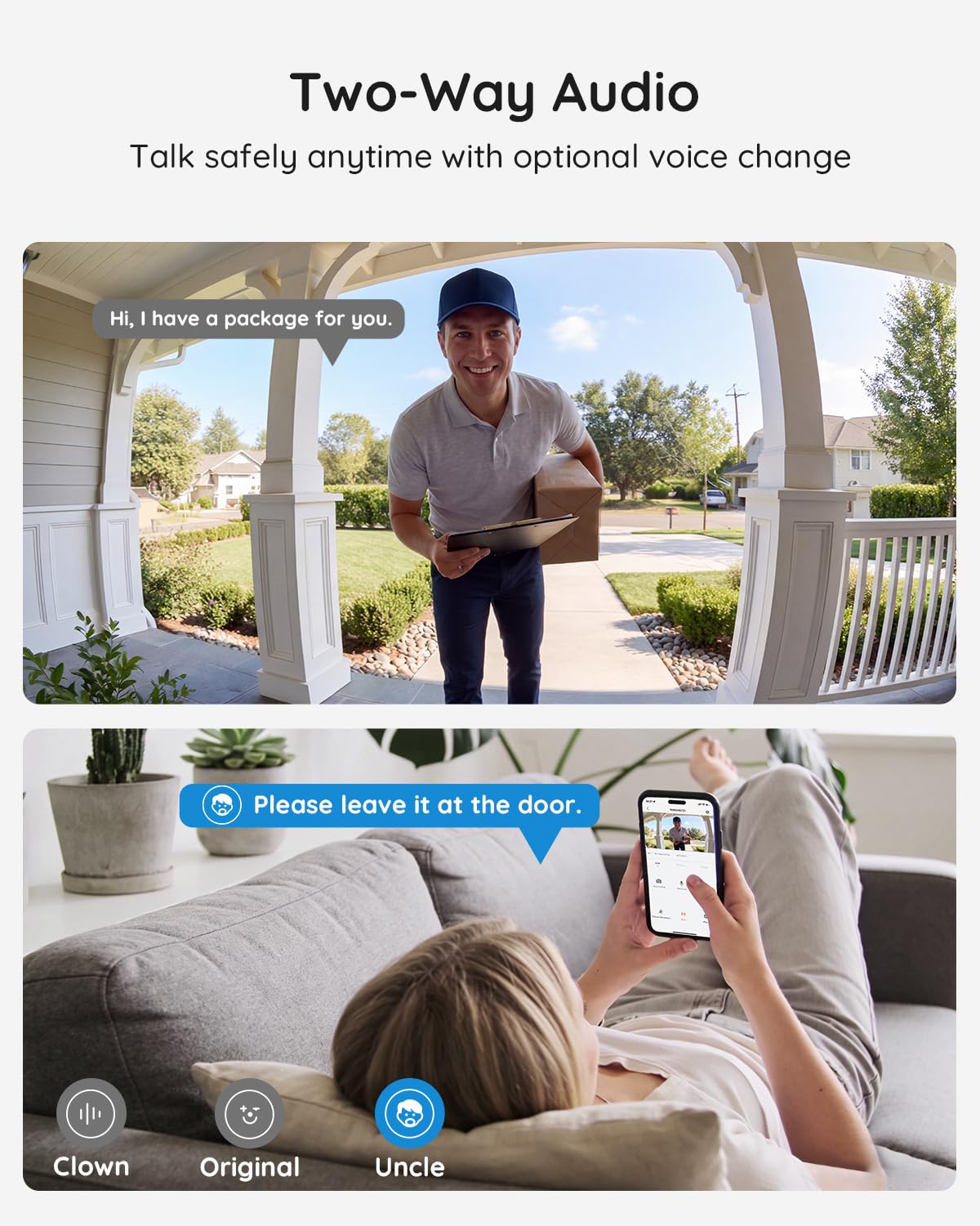 BOIFUN Video Doorbell Camera Wireless – No Subscription Required, 2K HD, 166° Wide View, HDR Night Vision, Motion Alerts, Two-Way Audio & Package Watch with Chime, Battery Powered, 2.4 GHz Wi-Fi Only - Available at All In One Marketplace Canada
