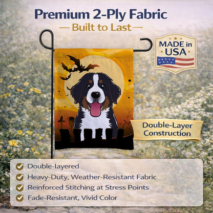 Caroline's Treasures BB1795GF Halloween Bernese Mountain Dog Flag Garden Size, Small, Multicolor
