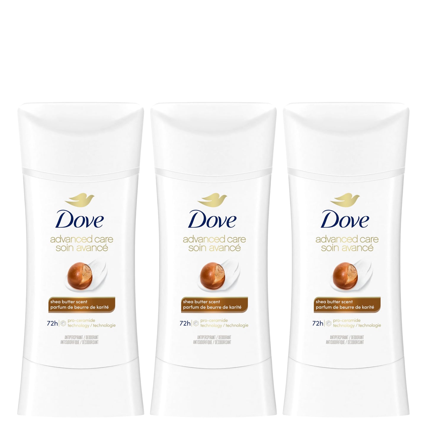 Dove Advanced Care Antiperspirant Stick for women Shea Butter for 48-Hour Protection, Cruelty-Free Women's Antiperspirant, 74g (Pack of 3) - Available at All In One Marketplace Canada