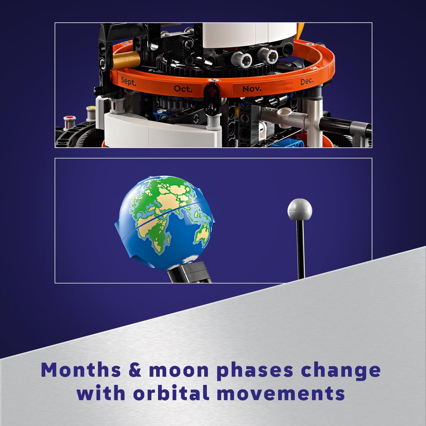 LEGO Technic Planet Earth and Moon in Orbit Building Set, Outer Space Birthday Gift for 10 Year Olds, Solar System Space Toy for Imaginative, Independent Play, Space Room Décor for Boys & Girls, 42179 LEGO