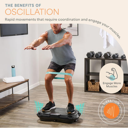 Lifepro Waver Vibration Plate Exercise Machine – Whole Body Oscillation Platform w/ 99 Speed Levels & 9 Programs – Remote Control, Loop & Resistance Bands for Full Body Home Gym Workout - Available at All In One Marketplace Canada