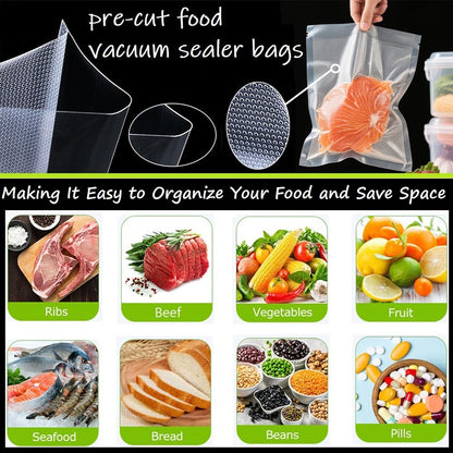 YILUFA1688 Vacuum Sealer Bags 300 Count, Pre-Cut Mixed Sizes (8"x12", 7"x10", 6"x8"), Commercial Grade Heavy Duty BPA-Free Bags, Freezer Safe, Sous Vide & Compatible with All Vacuum Sealers