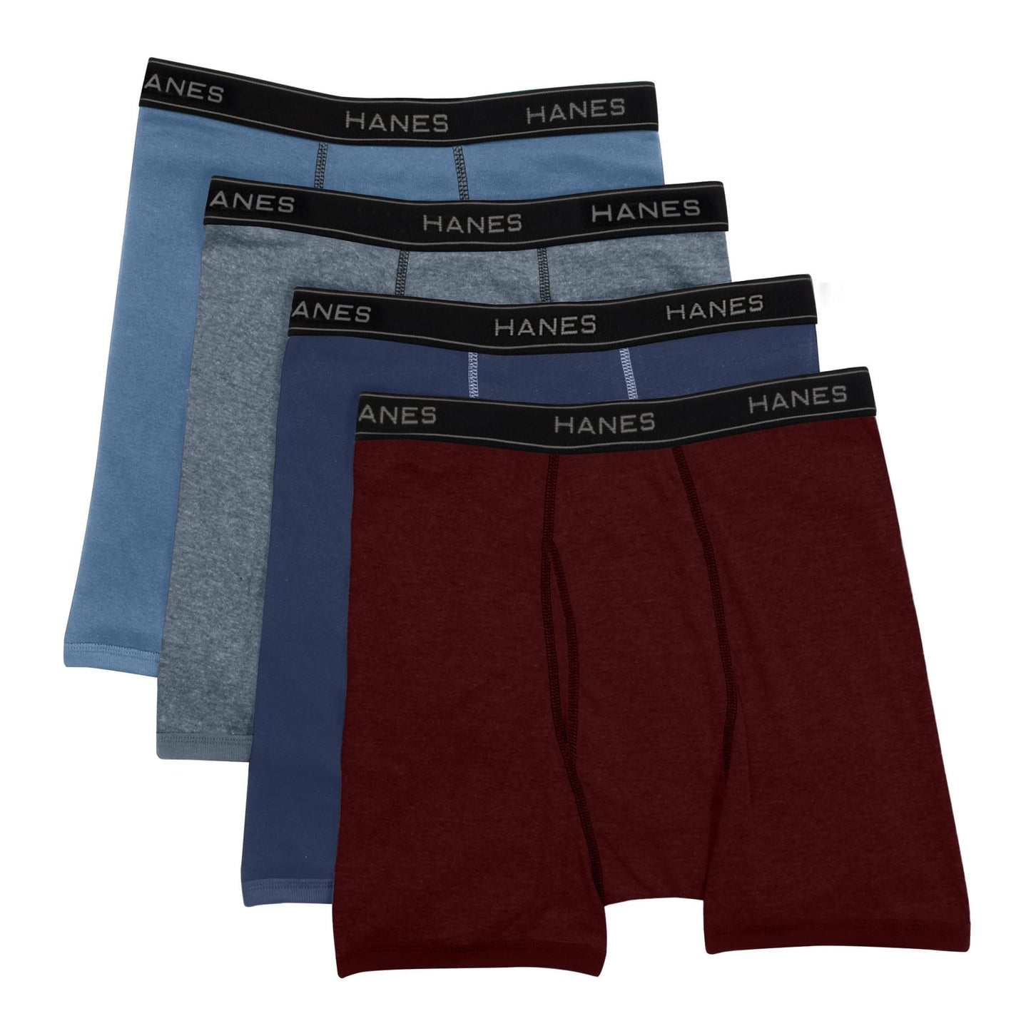 Hanes Men's 4 Pack FreshIQ Ringer Boxer Brief, Assorted, X Large