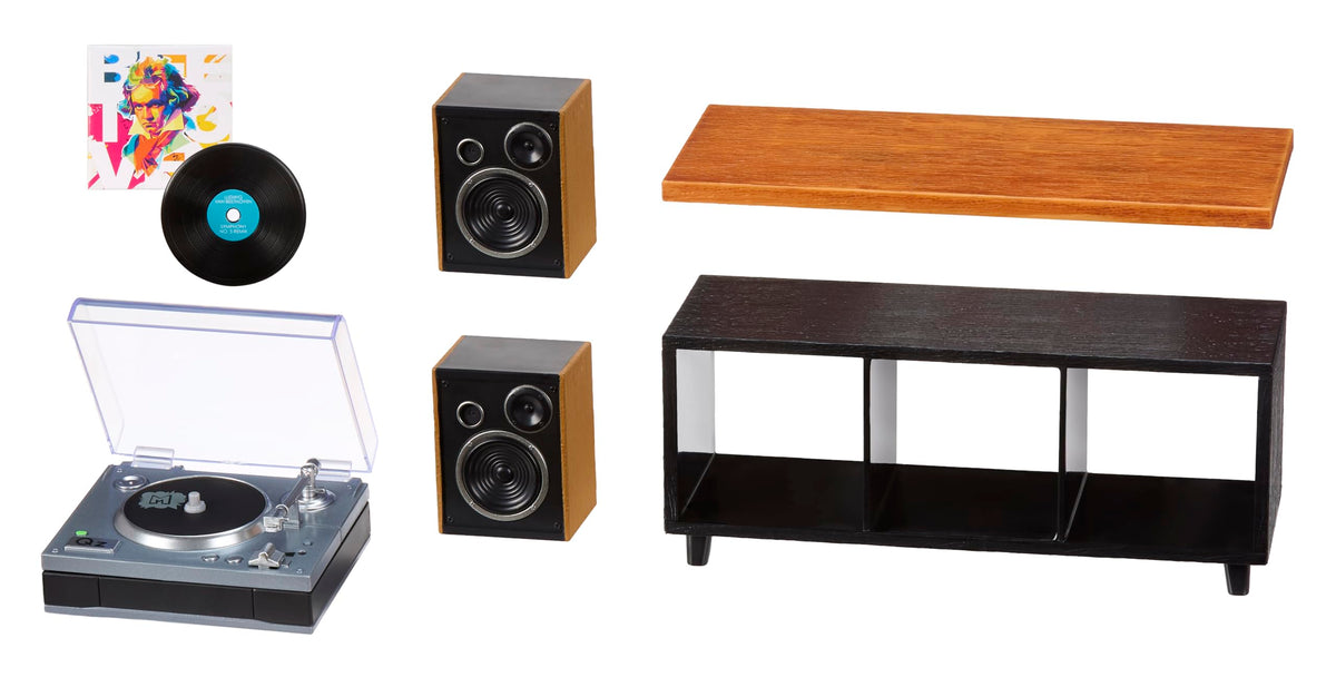 MGA's Miniverse Real Music Record Player Mini Collectibles, Mini Playable Record Player, Collectors, Gift, Beethoven