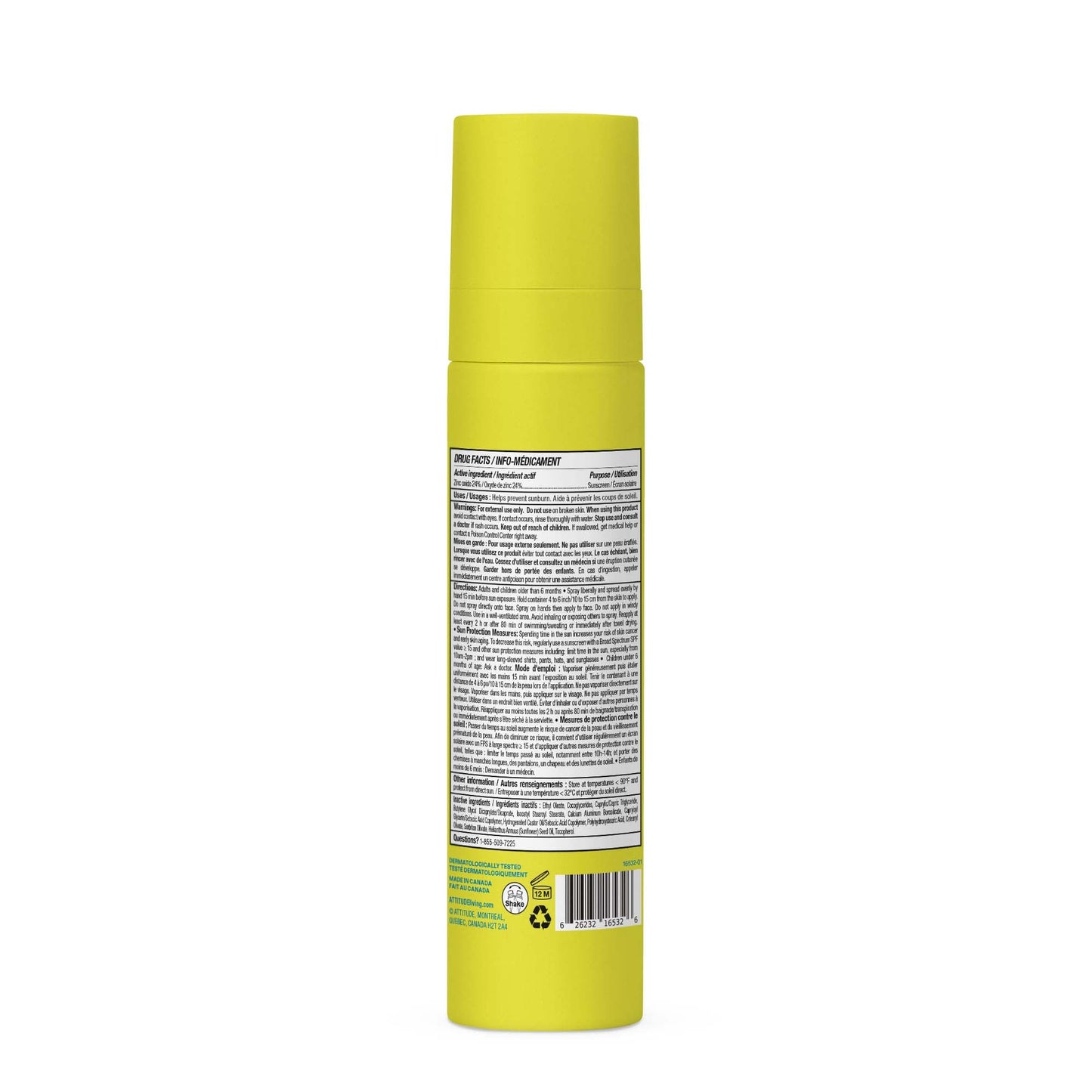 ATTITUDE Kids Mineral Sunscreen Lightweight Lotion SPF 50, Broad Spectrum Zinc Oxide, EWG Verified, Non-Nano, Water-Resistant 80 Minutes, Non-Greasy for Face & Body, Vegan, Unscented, 80 grams - Available at All In One Marketplace Canada