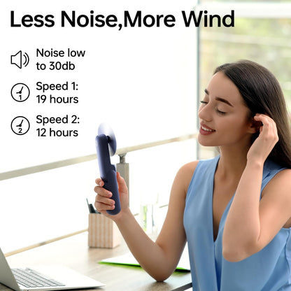 JISULIFE Portable Handheld Fan, Mini 3 In 1 with Rechargeable Battery, Personal Pocket Fan for Travel, Outdoor, USB Power Bank, Flashlight, Essential Ideal Gifts for Summer/Concert/Vacation - Blue - Available at All In One Marketplace Canada