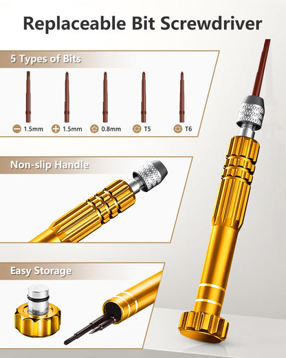 EasyTime Watch Repair Kit, Watch Link Removal Tool, Watch Band Adjustment, Including Watch Back Case Opener, Spring Bar, Operation Manual, Suitable for Battery Replacement and Strap disassemble - Available at All In One Marketplace Canada