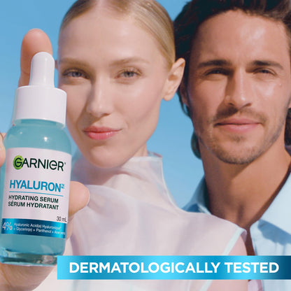 Garnier Hyaluronic Acid Face Serum, With Aloe Vera, Pro-Ceramides, Glycerin, Panthenol, Glass Skin, Reinforce Skin's Moisture Barrier, Hydrating, Replumpling, Normal To Combination, Vegan, 30ml - Available at All In One Marketplace Canada