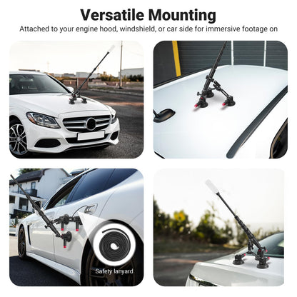 NEEWER Triple Suction Cup Car Mount for Action Cameras, CA065