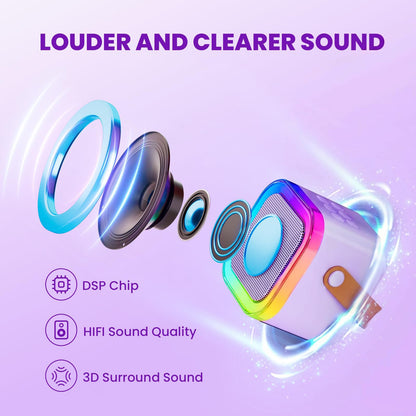 IROO Mini Karaoke Machine for Kids, 2026 TOP Kids Toys Birthday Gifts Ideas for Girls Boys Ages 3-12+ Years Old, Portable Bluetooth Speaker with 2 Wireless Mics, Noisemaker Toys for Party(Purple)