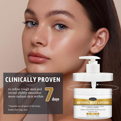 Retinol Body Lotion Fragrance-Free, Anti-Aging Firming Body Cream and Face Moisturizer with Niacinamide Hyaluronic Acid & Shea Butter, Helps Diminish the Look of Crepey Skin for Women & Men 250ml - Available at All In One Marketplace Canada