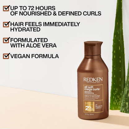 Shampooing Redken All Soft Mega Curls pour cheveux secs et bouclés, 300 mL