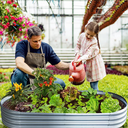COATTOA Galvanized Raised Garden Bed, Raised Garden Boxes, 2 Pcs 6×3×1ft Outdoor Galvanized Planter Box, Garden Stock Tank Outdoor with Metal Plant Stakes, Garden Beds for Vegetables Planting - Available at All In One Marketplace Canada
