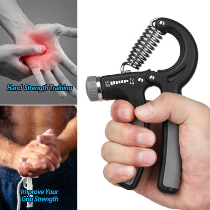 NIYIKOW 2 Pack Hand Grip Strengthener, Grip Strength Trainer, Adjustable Resistance 22-132Lbs (10-60kg), Forearm Strengthener, Perfect for Musicians Athletes - Grey
