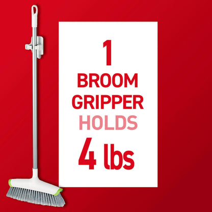 Command Broom and Mop Grippers, 3 Hangers and 6 Command Strips, Damage Free Hanging Wall Mount Broom and Mop Holder, Household Cleaning Organizer for Christmas Decorations, Holds up to 4 lb - Available at All In One Marketplace Canada