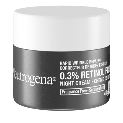 Neutrogena Rapid Wrinkle Repair 0.3% Retinol Pro+ Night Cream, Night Face Moisturizer with Retinol, Fragrance Free, 50ml