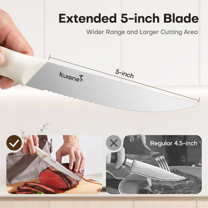 Kuisine Natural Wood 15Pcs Kitchen Knife Block Set with Built-in Sharpener 🍁 All In One Marketplace Canada