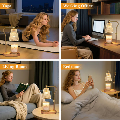 Imenlox Candle Warmer Lamp, with Timer and Dimmer, Adjustable Height, Christmas Birthday Gifts for Women Mom, House Warming Gifts New Home Decor, Wax Warmer for Jar Candles (Gold) 🍁 All In One Marketplace Canada