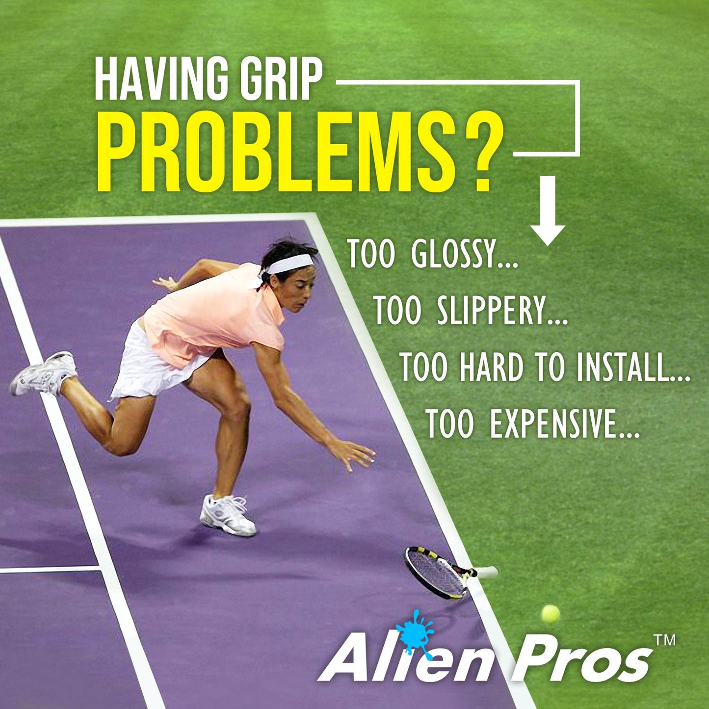 Alien Pros Tennis Racket Grip Tape (6 Grips) – Precut and Dry Feel Tennis Grip – Tennis Overgrip Grip Tape Tennis Racket – Wrap Your Racquet for High Performance (6 Grips, Black)
