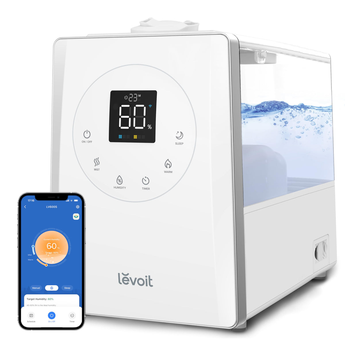 Levoit LV600S Warm and Cool Mist Humidifiers for Bedroom Large Room, 6L
