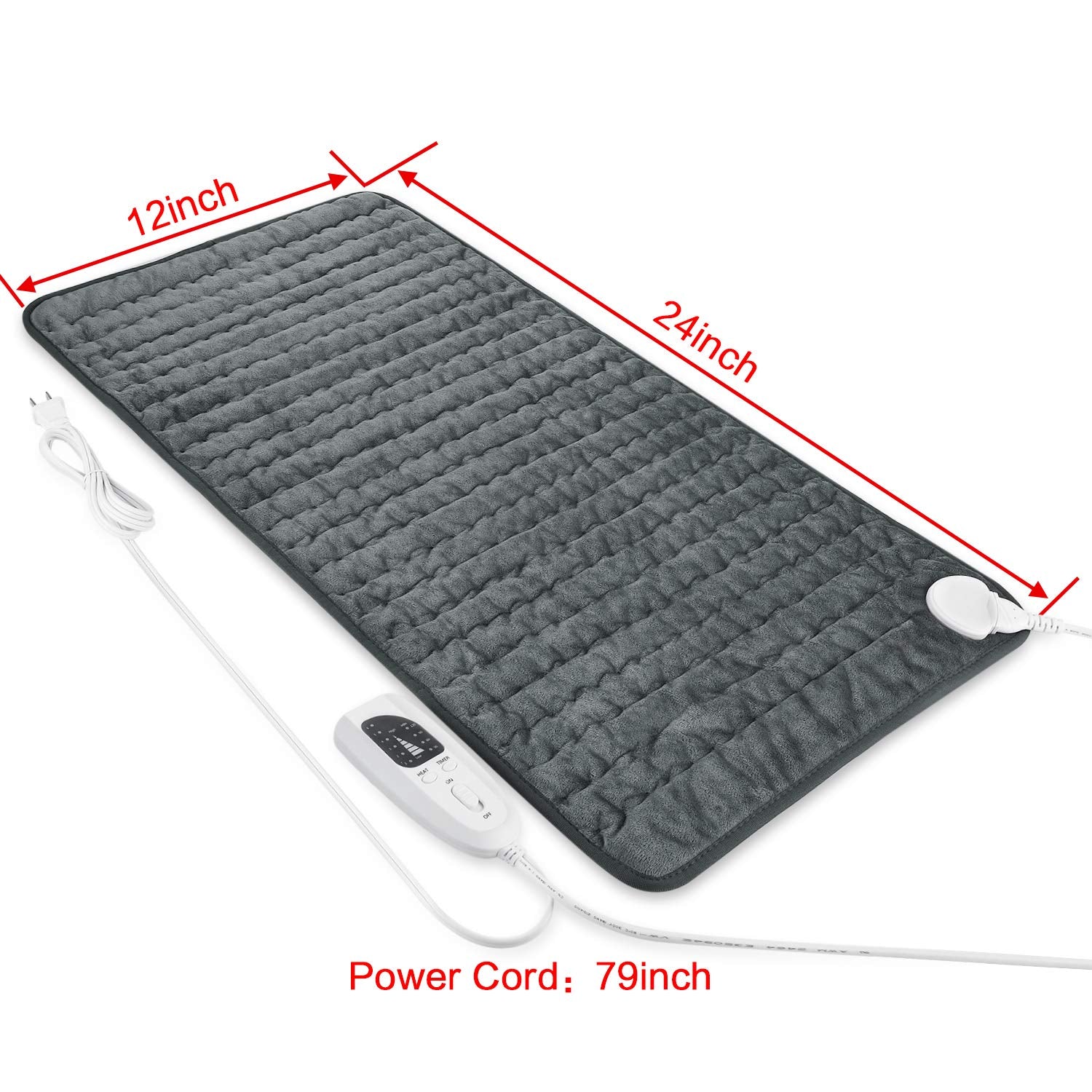 Heating Pad Electric Heat Pad, Hot Heated Pad,Moist Heat Heating Pad Moist and Dry Heat,Multiple Temp and Timer Settings (Gray green, 24"X12")